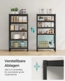 SONGMICS Standregal Bücherregale 2-tlg. Küchenregal Schwarz Bild 5