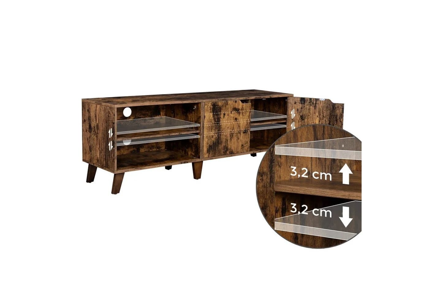 VASAGLE Lowboard TV-Schrank 140cm für Fernseher bis 65 Zoll - Bild 3