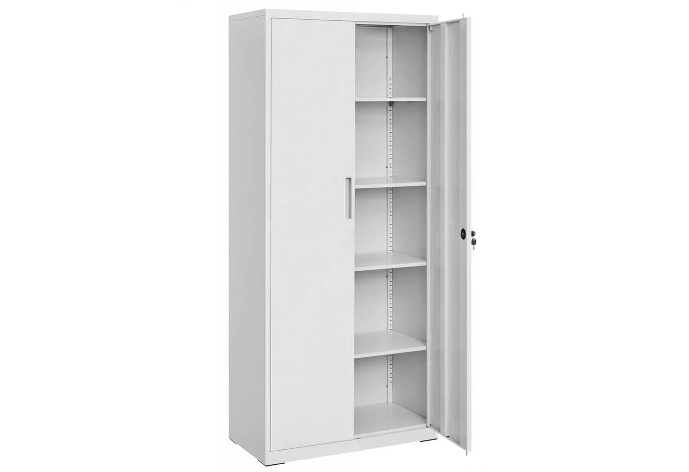 SONGMICS Aktenschrank Mehrzweckschrank Stahl-Aufbewahrungsschrank 5 Ebenen Doppeltüren Grau - Bild 2