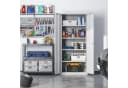 SONGMICS Aktenschrank Mehrzweckschrank Stahl-Aufbewahrungsschrank 5 Ebenen Doppeltüren Grau Bild 4