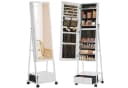SONGMICS Schmuckschrank mit Ganzkörperspiegel und Schublade Weiß Bild 2