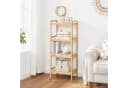 SONGMICS Badregal Bambusregal Küchenregal Bücherregal Standregal Naturfarben-Weiß Bild 3