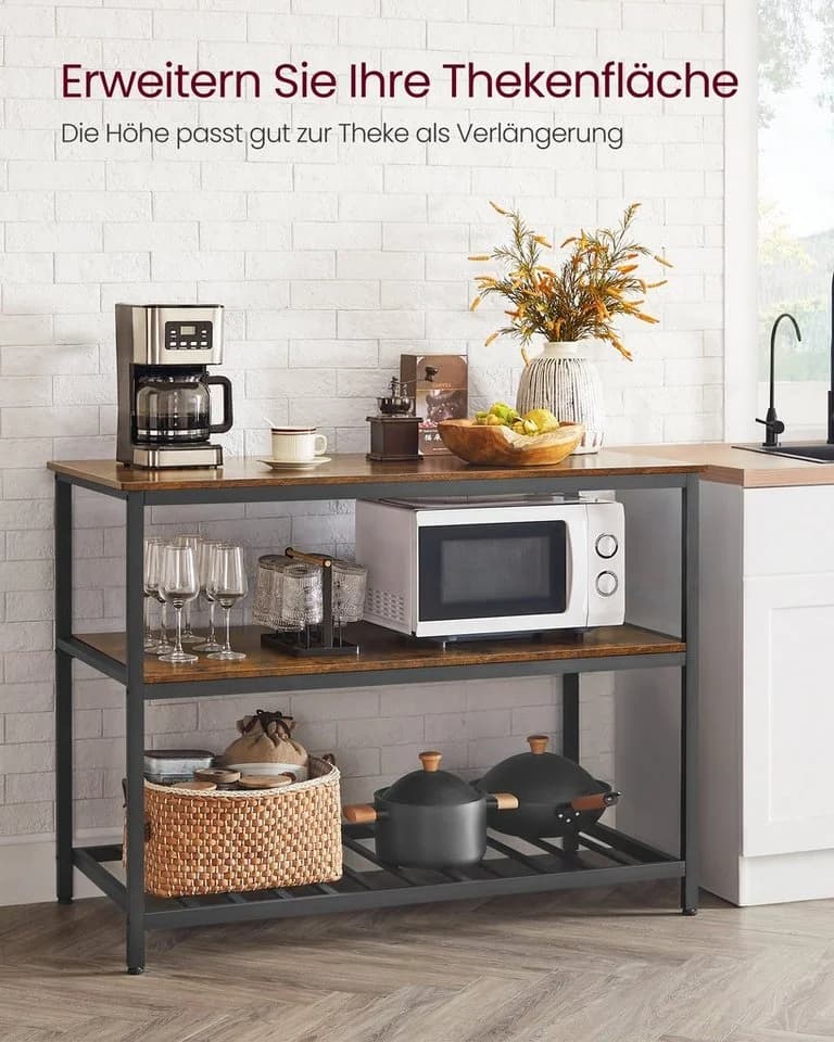 VASAGLE Küchenregal Kücheninsel Standregal 60 x 120 x 90 cm - Bild 4