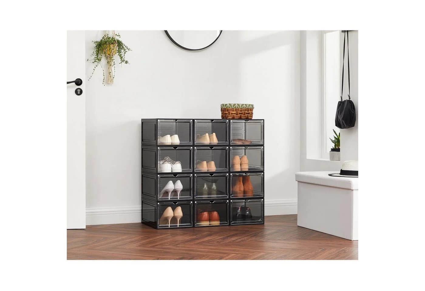 SONGMICS Schuhbox Schuh-Organizer 12 St. Kunststoff stapelbar - Bild 3