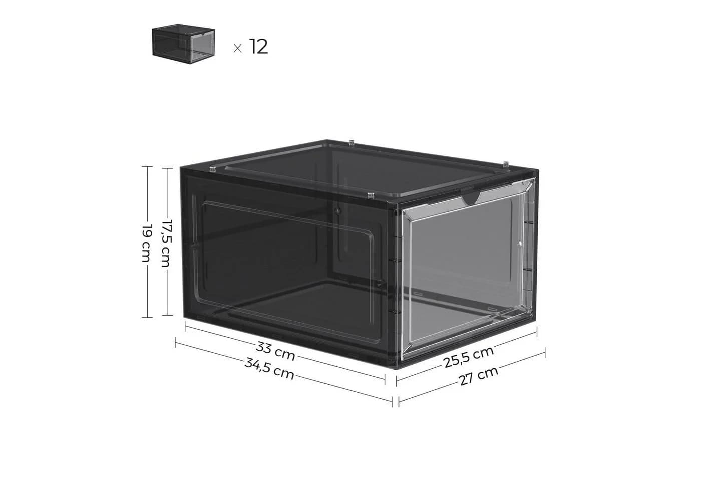 SONGMICS Schuhbox Schuh-Organizer 12 St. Kunststoff stapelbar - Bild 4