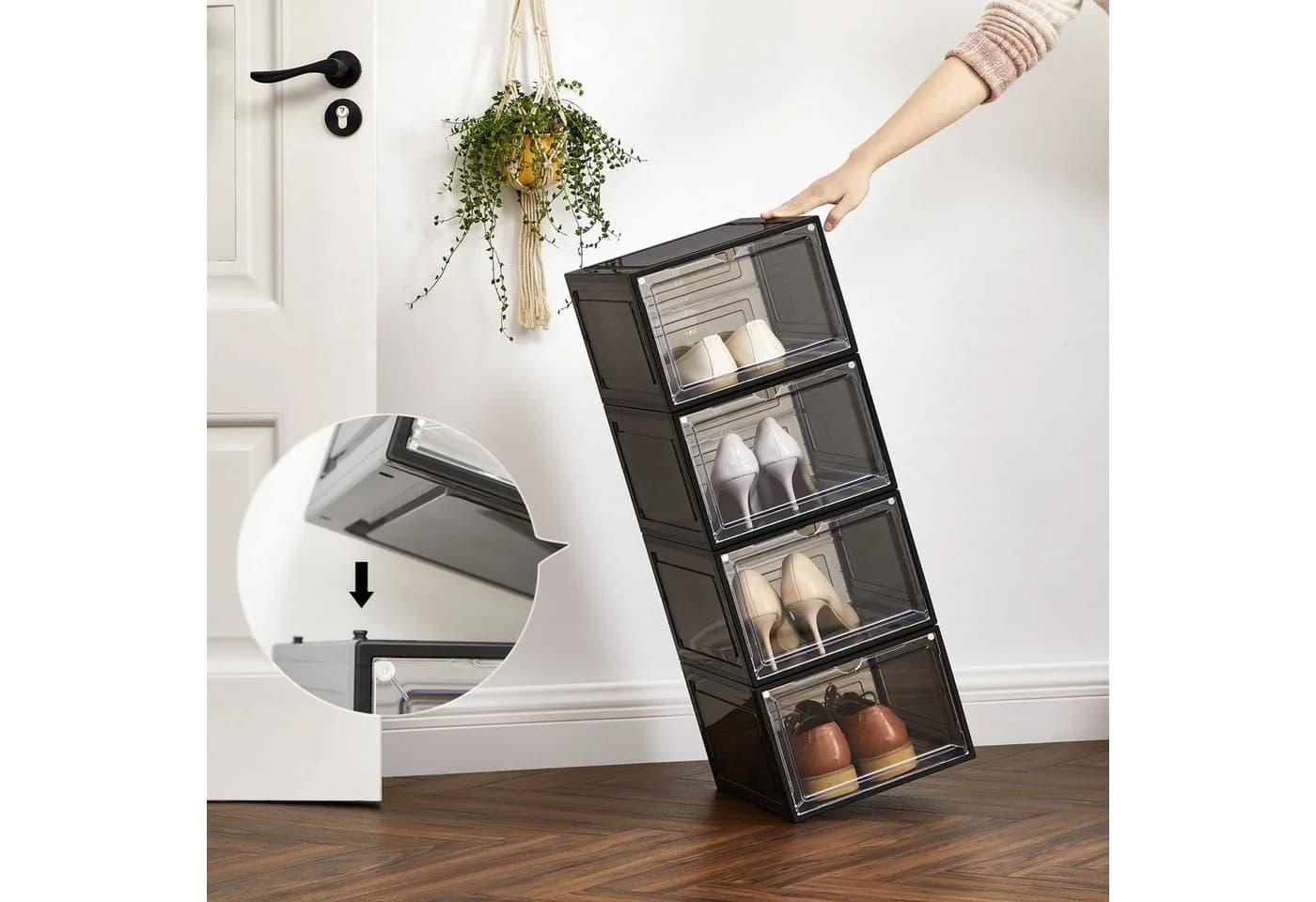 SONGMICS Schuhbox Schuh-Organizer 12 St. Kunststoff stapelbar - Bild 5