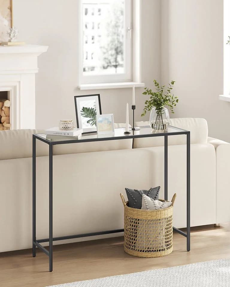 VASAGLE Konsolentisch Beistelltisch Hartglas Moderner Sofatisch Flur - Bild 3