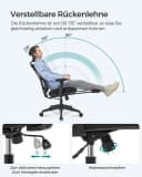 SONGMICS Bürostuhl mit Fußstütze Ergonomischer Schreibtischstuhl Schwarz Bild 3