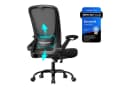 SONGMICS Bürostuhl Ergonomisch Drehstuhl Mesh Wippfunktion Klappbare Armlehnen Schwarz Bild 2