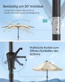 SONGMICS Sonnenschirm 300cm LED-Beleuchtung UPF50+ Beige Bild 5