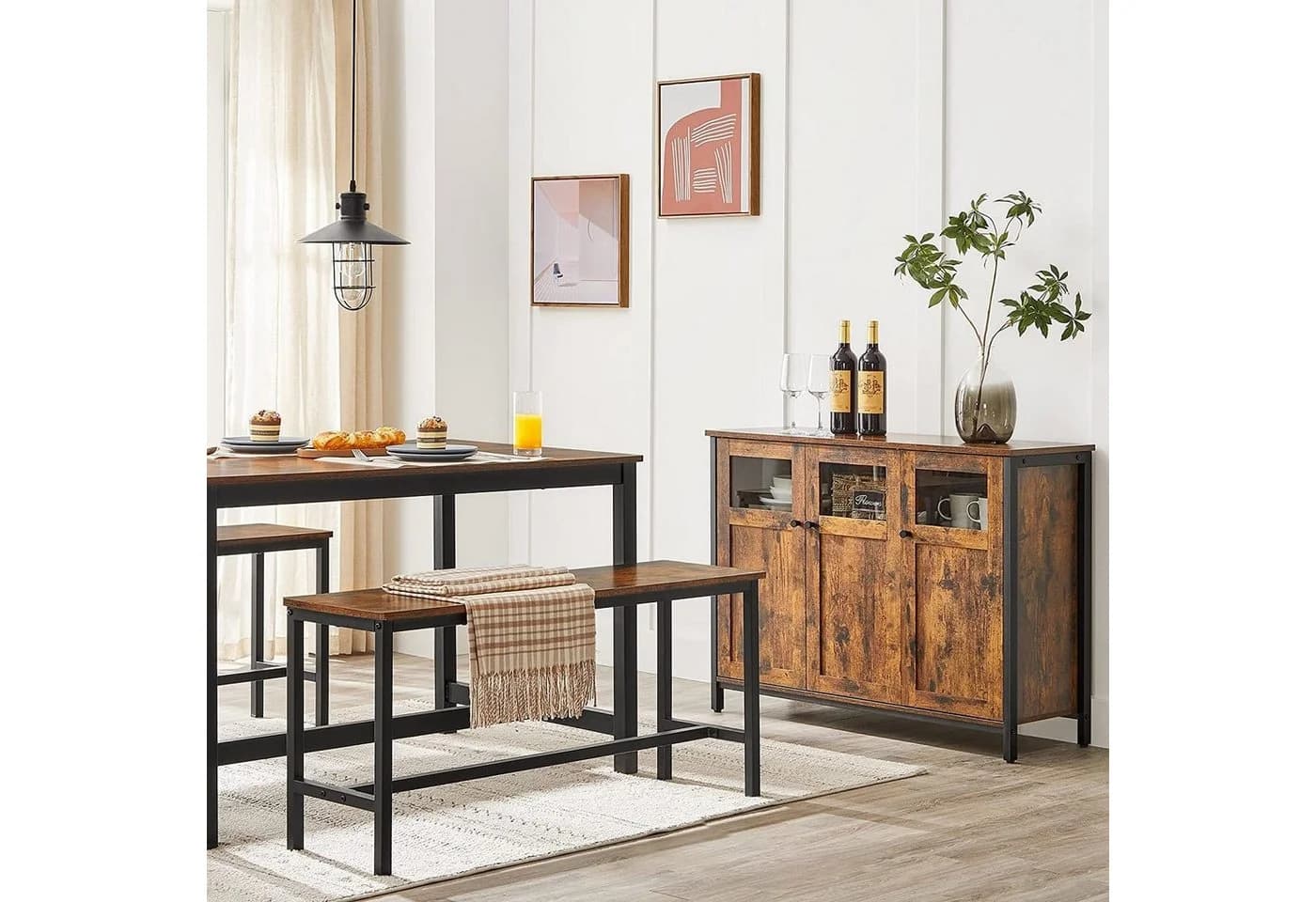 VASAGLE Sideboard Küchenschrank Stahlrahmen Industrie 100 x 35 x 75 cm - Bild 5