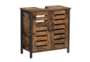 VASAGLE Waschbeckenunterschrank Badschrank Aufbewahrungsschrank 2 Lamellentüren Vintagebraun Bild 2