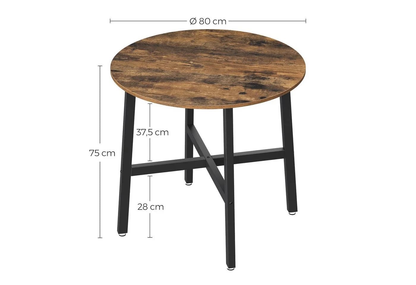 VASAGLE Esstisch 80 cm Industrie-Design - Bild 3