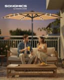 SONGMICS Sonnenschirm 270cm LED-Beleuchtung Taupe/Grau/Beige Bild 1
