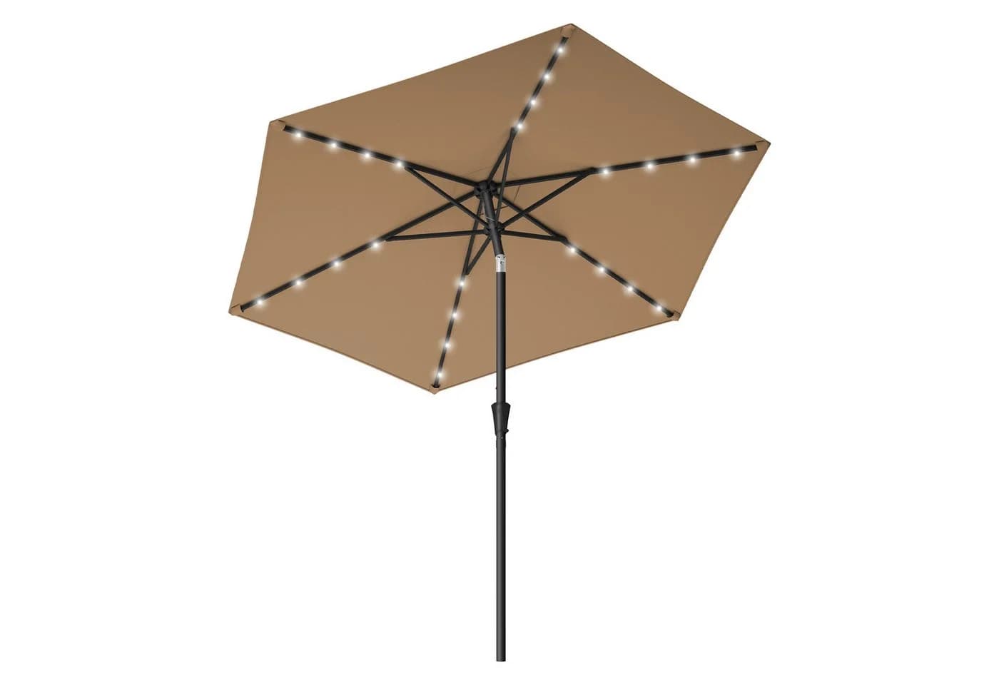 SONGMICS Sonnenschirm 270cm LED-Beleuchtung Taupe/Grau/Beige - Bild 2