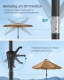 SONGMICS Sonnenschirm 270cm LED-Beleuchtung Taupe/Grau/Beige Bild 5