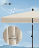 SONGMICS Sonnenschirm 200x125 cm Balkonschirm UPF 50+ Beige Bild 5