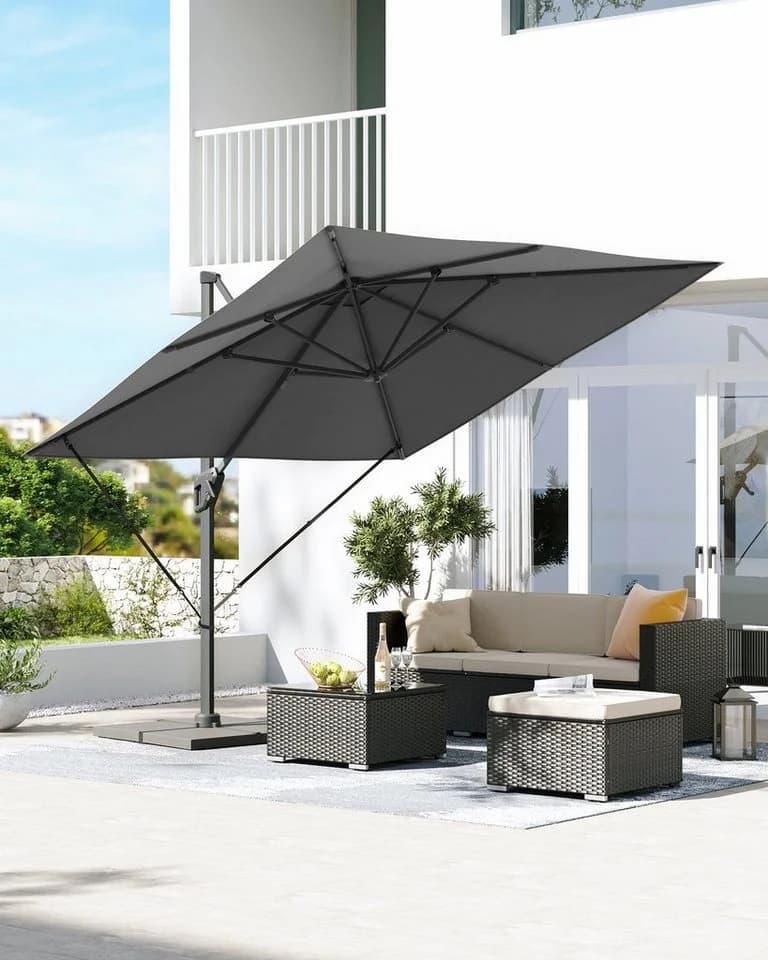 SONGMICS Sonnenschirm 290x290 cm UPF 50+ 360° drehbar