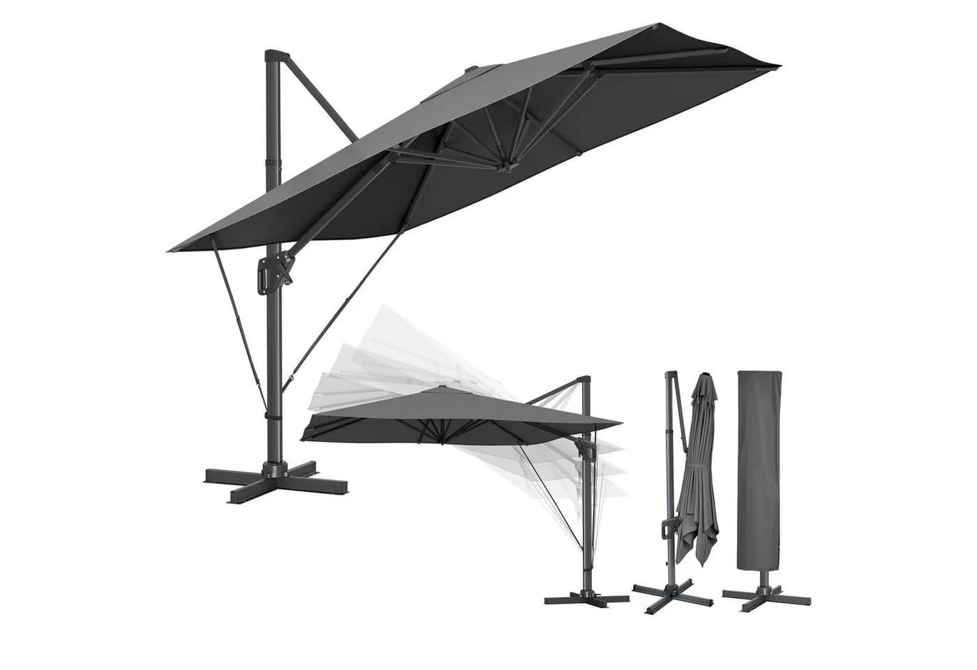 SONGMICS Sonnenschirm 290x290 cm UPF 50+ 360° drehbar - Bild 2