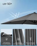 SONGMICS Sonnenschirm 290x290 cm UPF 50+ 360° drehbar Bild 3