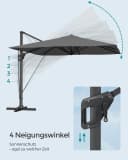 SONGMICS Sonnenschirm 290x290 cm UPF 50+ 360° drehbar Bild 5