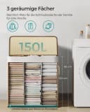 SONGMICS Wäschekorb Bambus 3 Fächer 150 L Bild 4