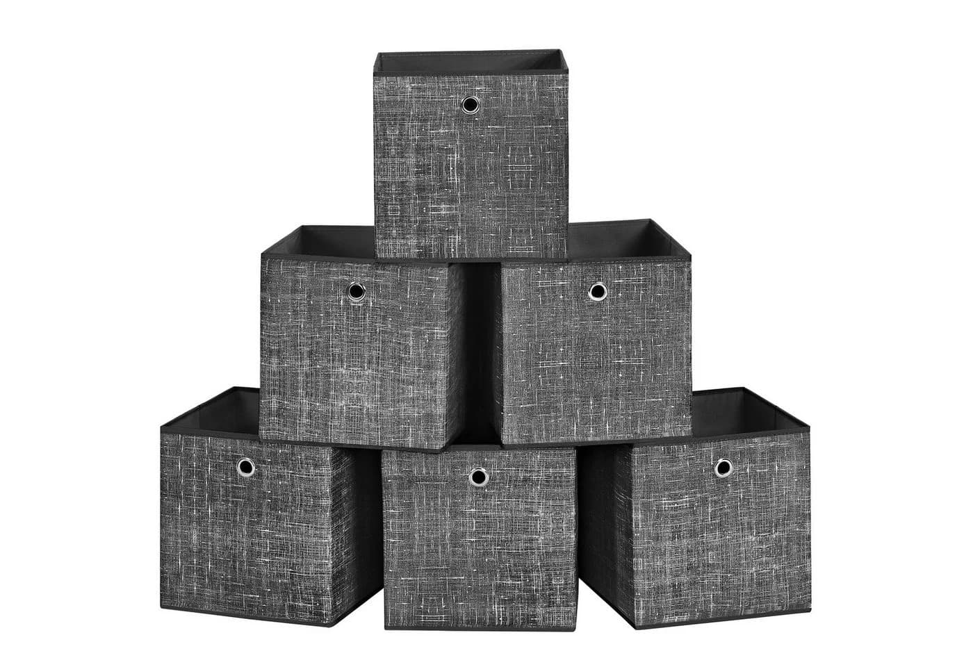 SONGMICS Aufbewahrungsboxen 6er Set Schwarz Vliesstoff - Bild 2