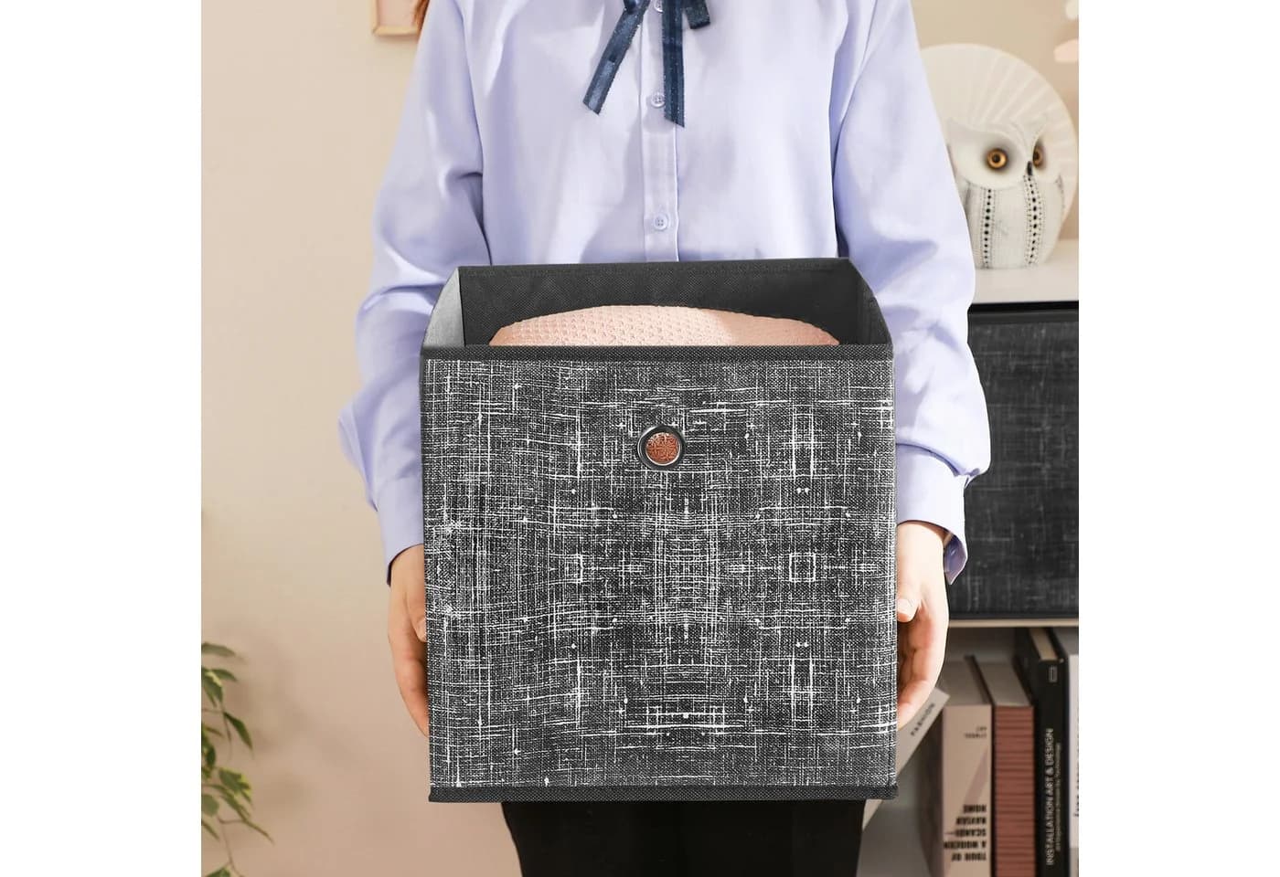 SONGMICS Aufbewahrungsboxen 6er Set Schwarz Vliesstoff - Bild 5