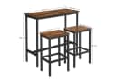 VASAGLE Bartisch-Set Stehtisch 100x40x90cm mit 2 Barhockern Bild 3
