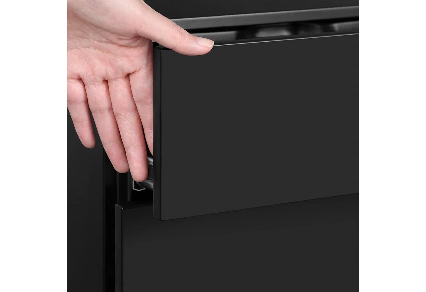 SONGMICS Aktenschrank Rollcontainer 3 Schubladen Weiß/Schwarz Stahl - Bild 4