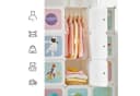 SONGMICS Kinderkleiderschrank Kinderregal 4 Kleiderstangen 16 Würfel Weiß Bild 4