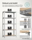 SONGMICS Schwerlastregal Lagerregale 2-tlg. 180 x 90 x 40 cm Silber Bild 3