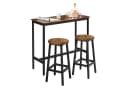 VASAGLE Bartisch Küchentisch-Set Stehtisch 100 x 40 x 90 cm mit 2 Barhockern Bild 1