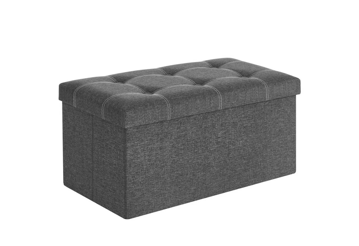SONGMICS Sitzbank Sitzhocker Stauraum Faltbar 76/110x38x38 cm