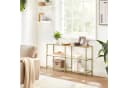 VASAGLE Konsolentisch Beistelltisch Flurtisch 130cm Hartglas Gold Bild 1