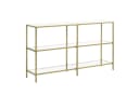 VASAGLE Konsolentisch Beistelltisch Flurtisch 130cm Hartglas Gold Bild 2