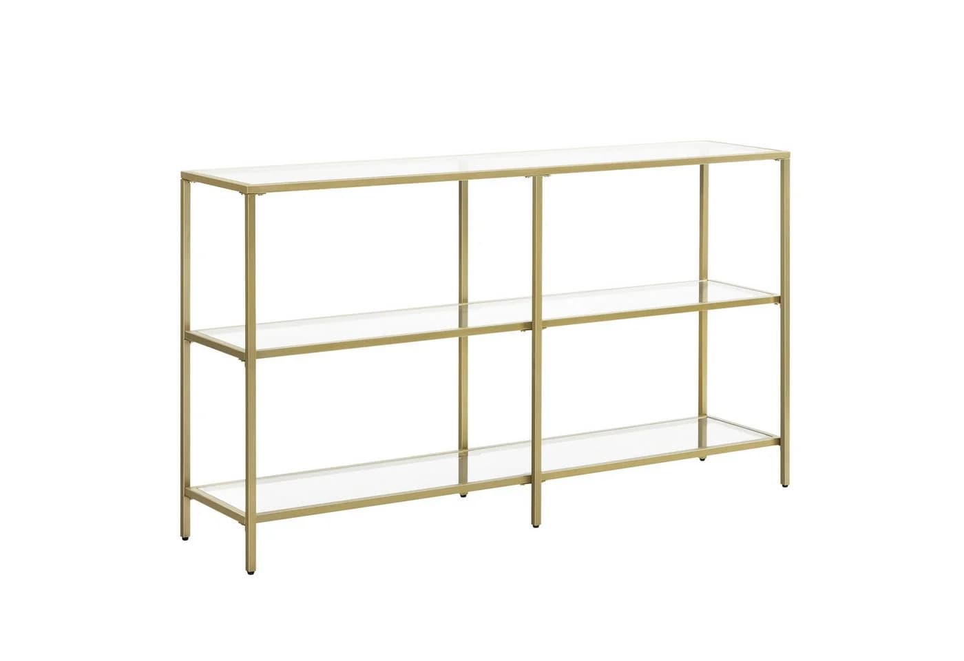 VASAGLE Konsolentisch Beistelltisch Flurtisch 130cm Hartglas Gold - Bild 2