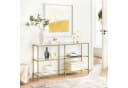VASAGLE Konsolentisch Beistelltisch Flurtisch 130cm Hartglas Gold Bild 3