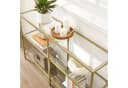VASAGLE Konsolentisch Beistelltisch Flurtisch 130cm Hartglas Gold Bild 4