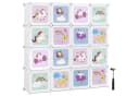 SONGMICS Aufbewahrungsbox Kinderregal 16 Würfel Weiß Bild 2