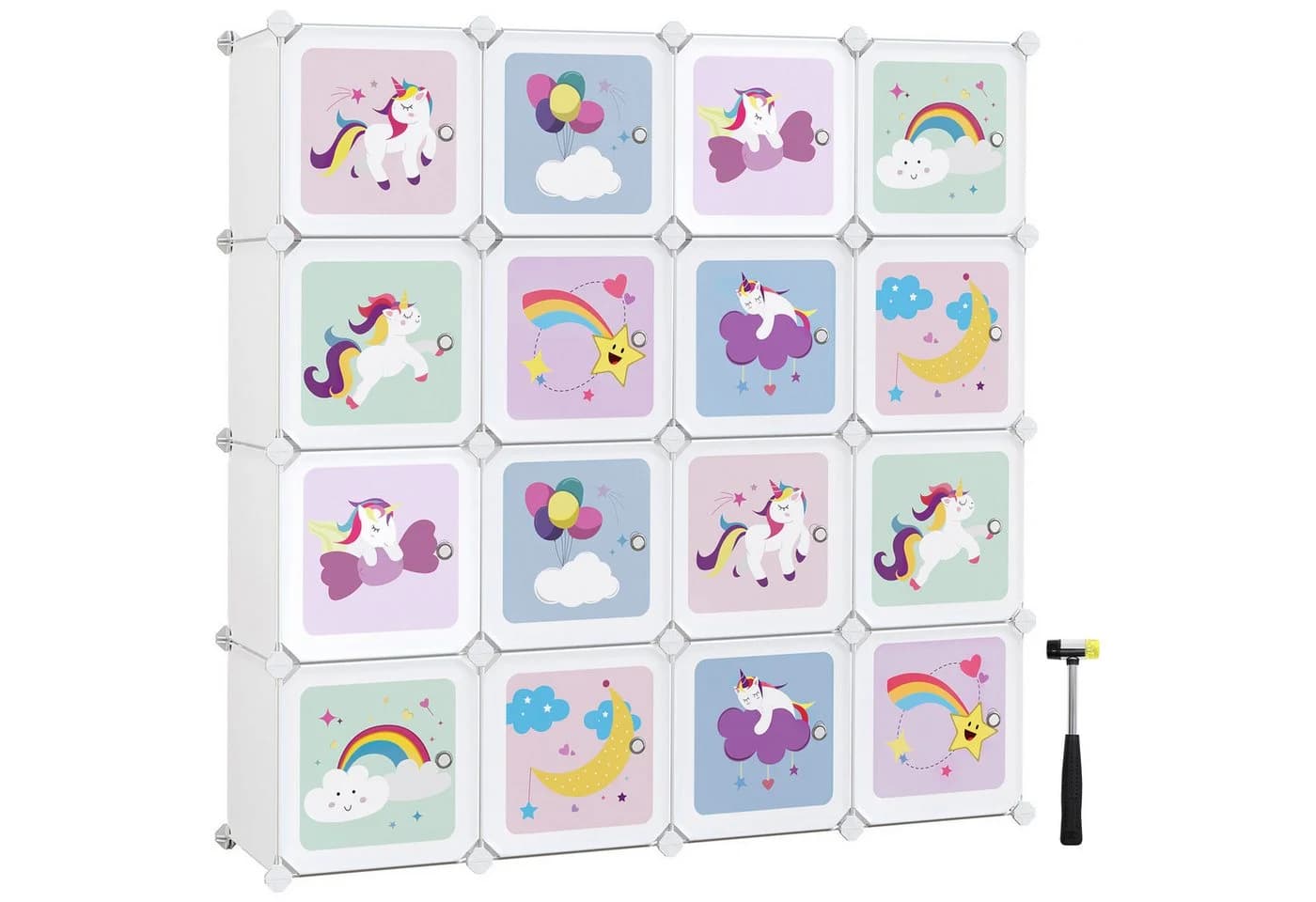 SONGMICS Aufbewahrungsbox Kinderregal 16 Würfel Weiß - Bild 2