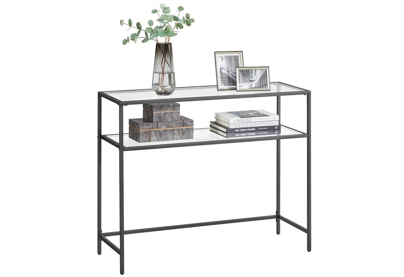 VASAGLE Konsolentisch Beistelltisch 100 cm Hartglas