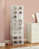 SONGMICS Schuhboxen 18 St. Faltbar Transparent-Weiß Bild 3