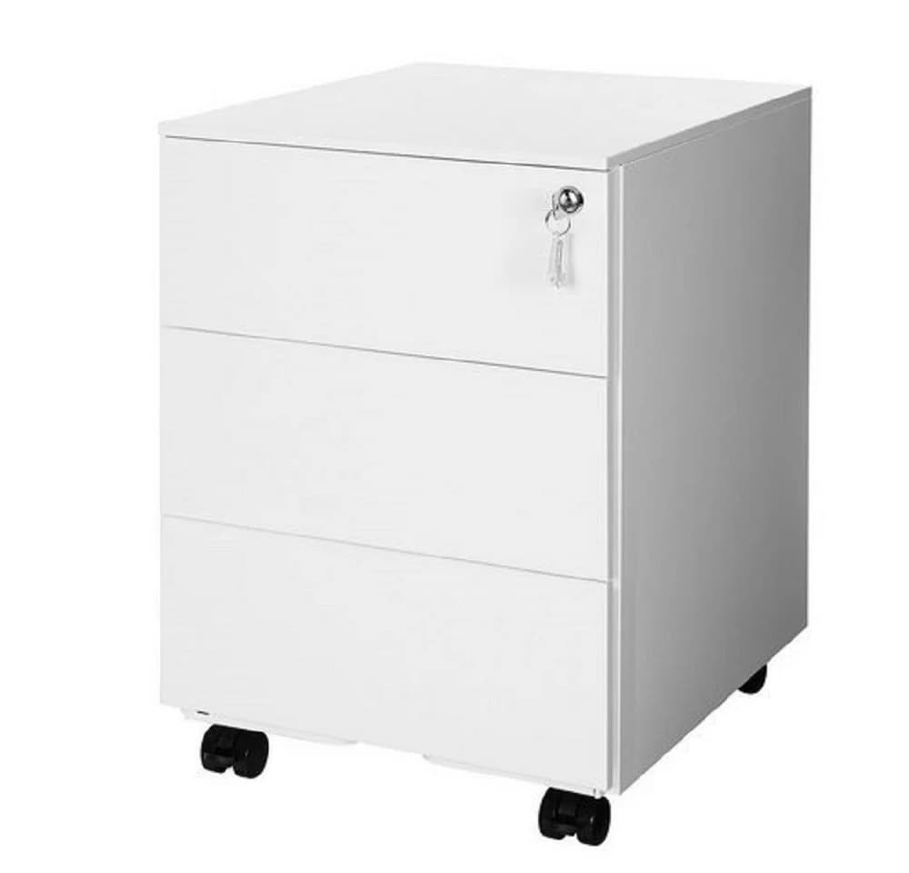 SONGMICS Rollcontainer Schubladenschrank, mobiler Aktenschrank, Metallschrank, Druckertisch, abschließbar, 3/4 Schubladen - Bild 2