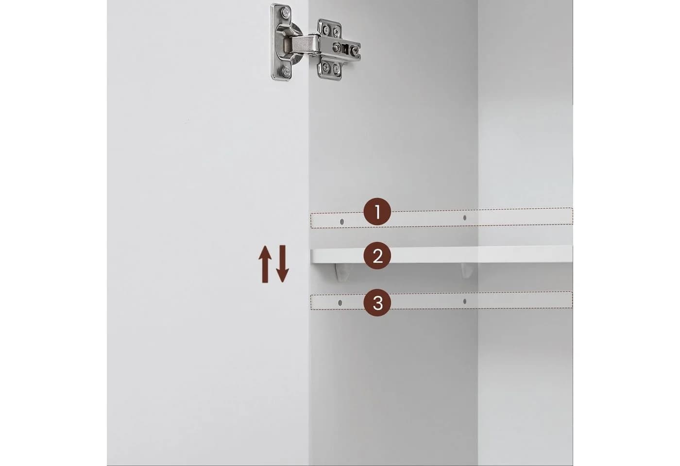 VASAGLE Badschrank mit Doppeltür und verstellbarer Ablage Weiß - Bild 5