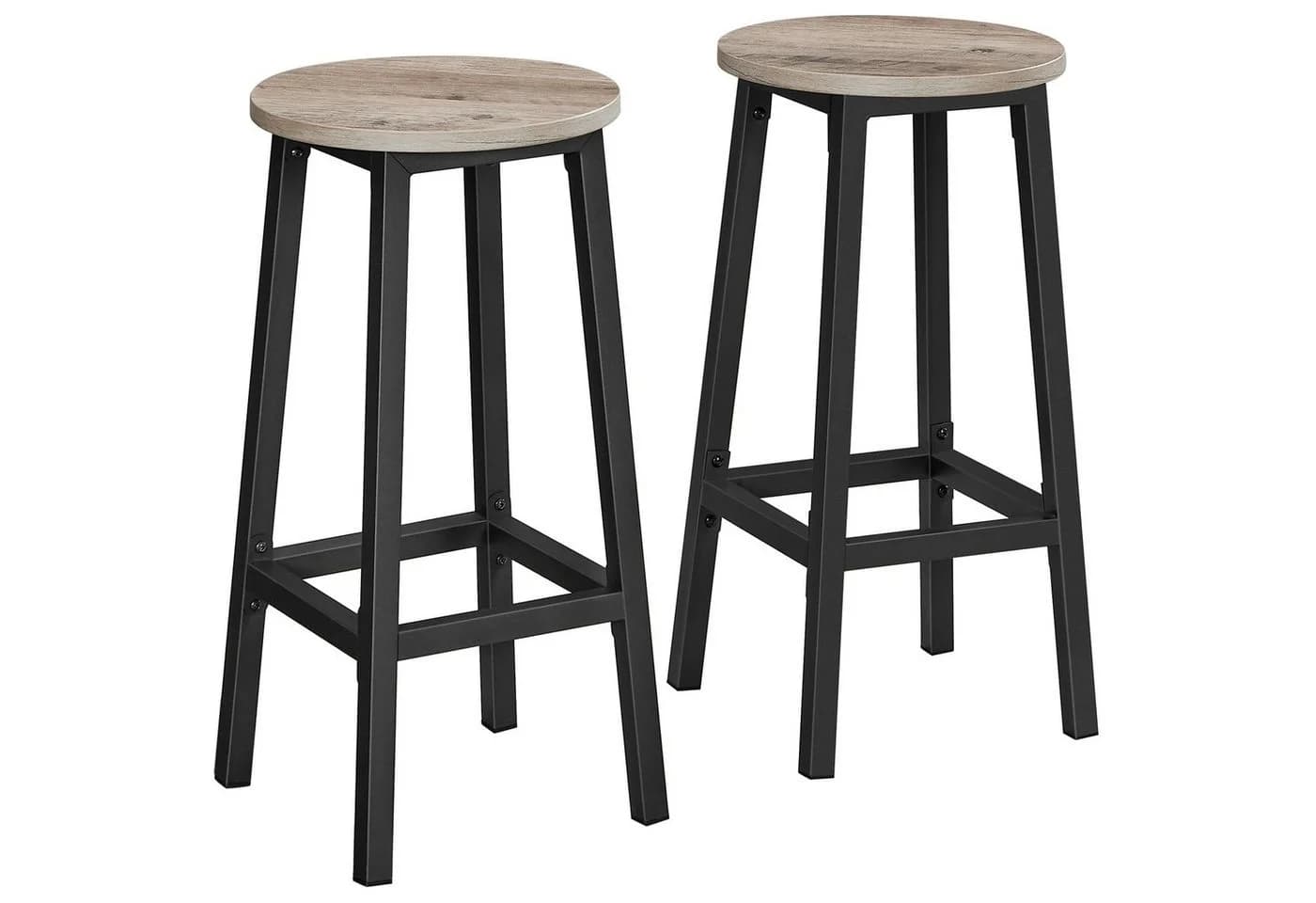 VASAGLE Barhocker-Set 2er grau-schwarz Holzspanplatte Stahl - Bild 2