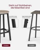 VASAGLE Barhocker-Set 2er grau-schwarz Holzspanplatte Stahl Bild 5