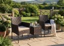 SONGMICS Gartenlounge-Set 3-tlg. 2 Stühle 1 Tisch Braun Bild 2