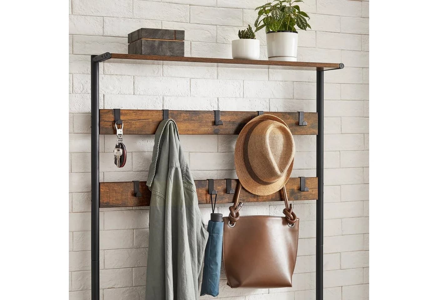 VASAGLE Garderobenständer mit Schuhregal 85 x 30 x 180,5 cm - Bild 4