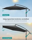 SONGMICS Sonnenschirm Ø 300 cm UV-Schutz UPF 50+ mit Kurbel und Ständer Bild 4